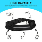 OQXEJPHFN 2 Pcs Running Belt With Water Bottle Holder, Slim Hydration Belt, Waist Pouch Bag For Workout(Black,Blue)