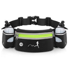 Hydration Running Belt with Water Bottles(2 x 300ML), Luckit Upgraded Nylon Webbing Running Waist Bag Reflective Bum Bag Adjustable Sports Waist Pouch for Marathon Running Hiking Camping Jogging